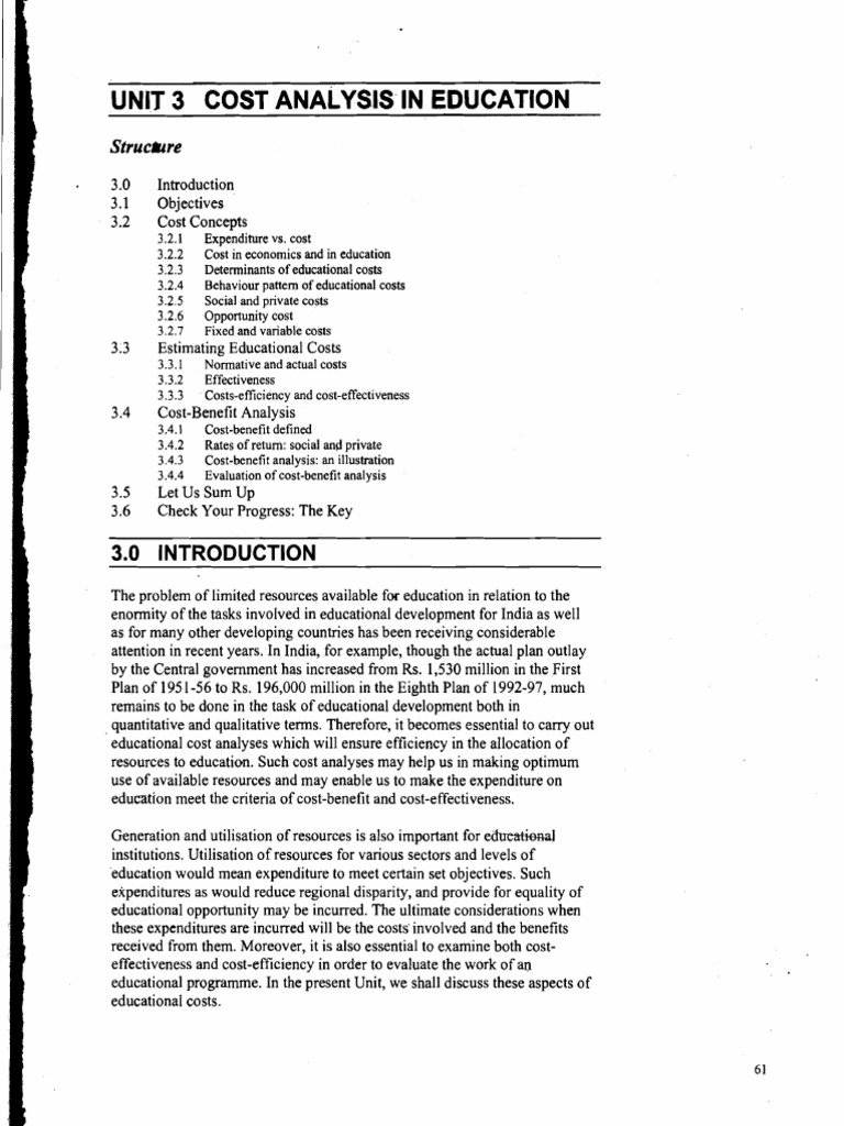 Cost-Benefit Analysis in Education | PDF | Cost–Benefit Analysis | Cost
