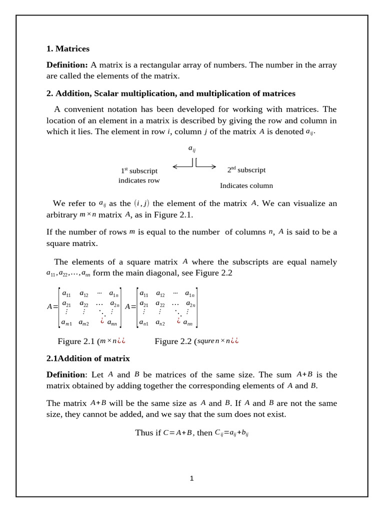 Matrices 1 | PDF | Matrix (Mathematics) | System Of Linear Equations