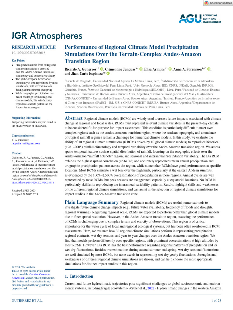3 Performance Regional Climate Model Precipitation Simulations Over ...