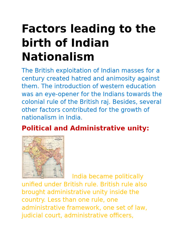 Factors Leading To The Birth of Indian Nationalism | PDF | British Raj ...