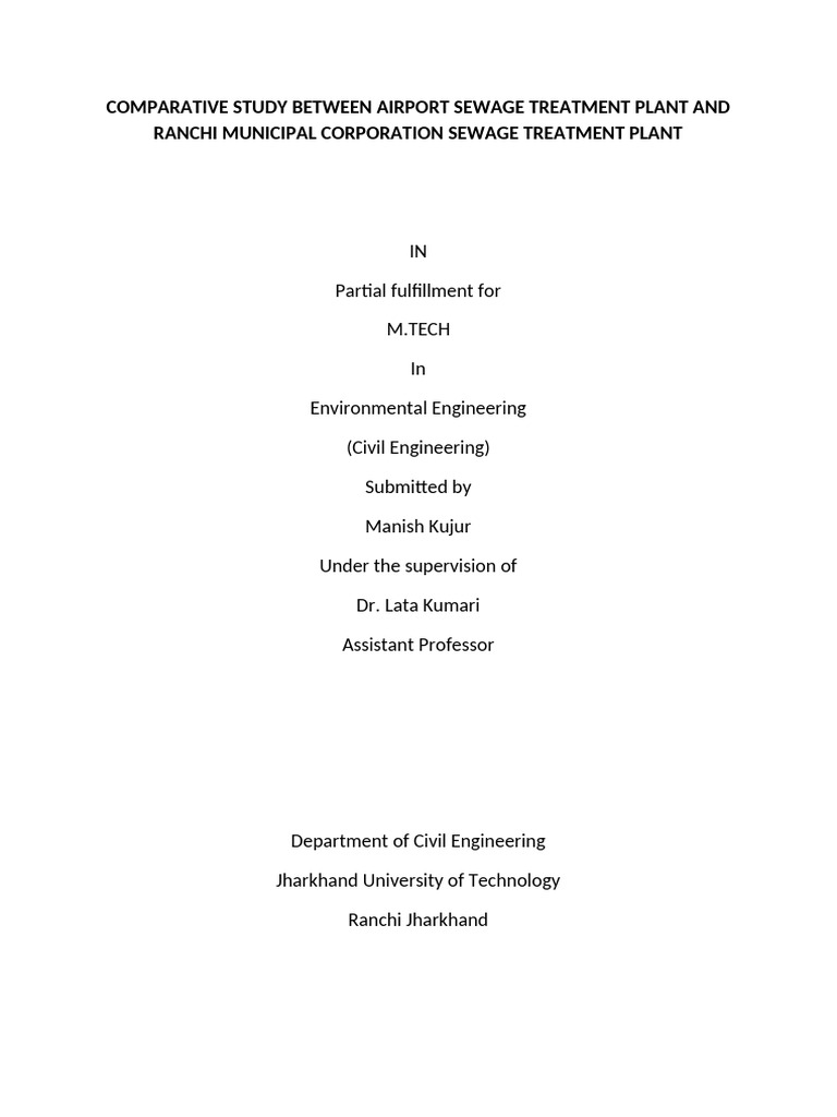 Comparative Analysis of Sewage Treatment Plants | PDF | Sewage ...