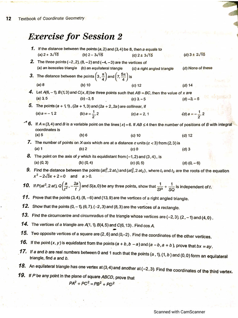 Coordinates Geometry 1 | PDF