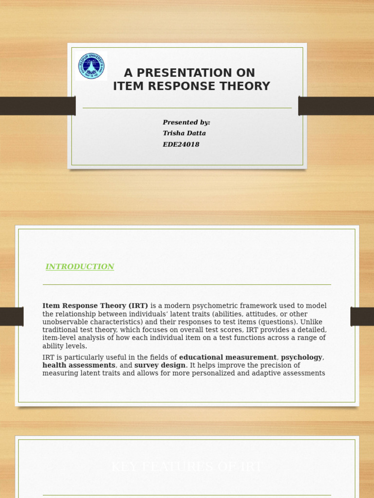 Overview of Item Response Theory | PDF | Science | Scientific Method