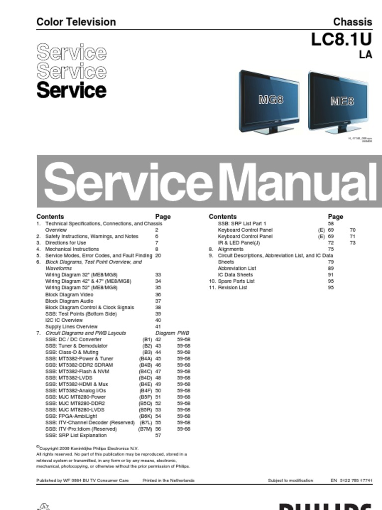 LCD Philips 42PFL5403D-85 Chassis LC8. 1U | Soldering | Electrical Connector