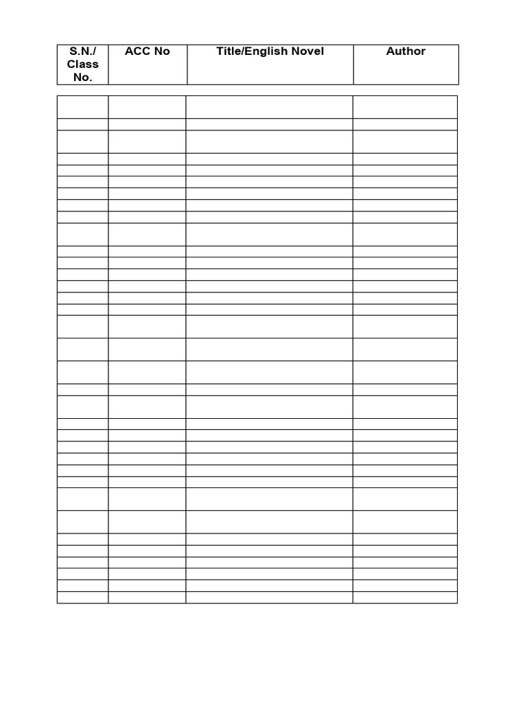 Comprehensive Book List by Author | PDF
