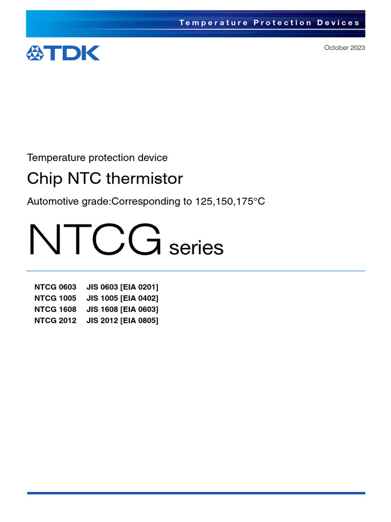 TPD Automotive NTC Thermistor NTCG En-2636551 | PDF | Electrical ...