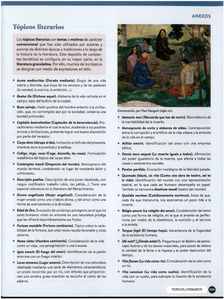 Tópicos Literarios y Temas Recurrentes | PDF