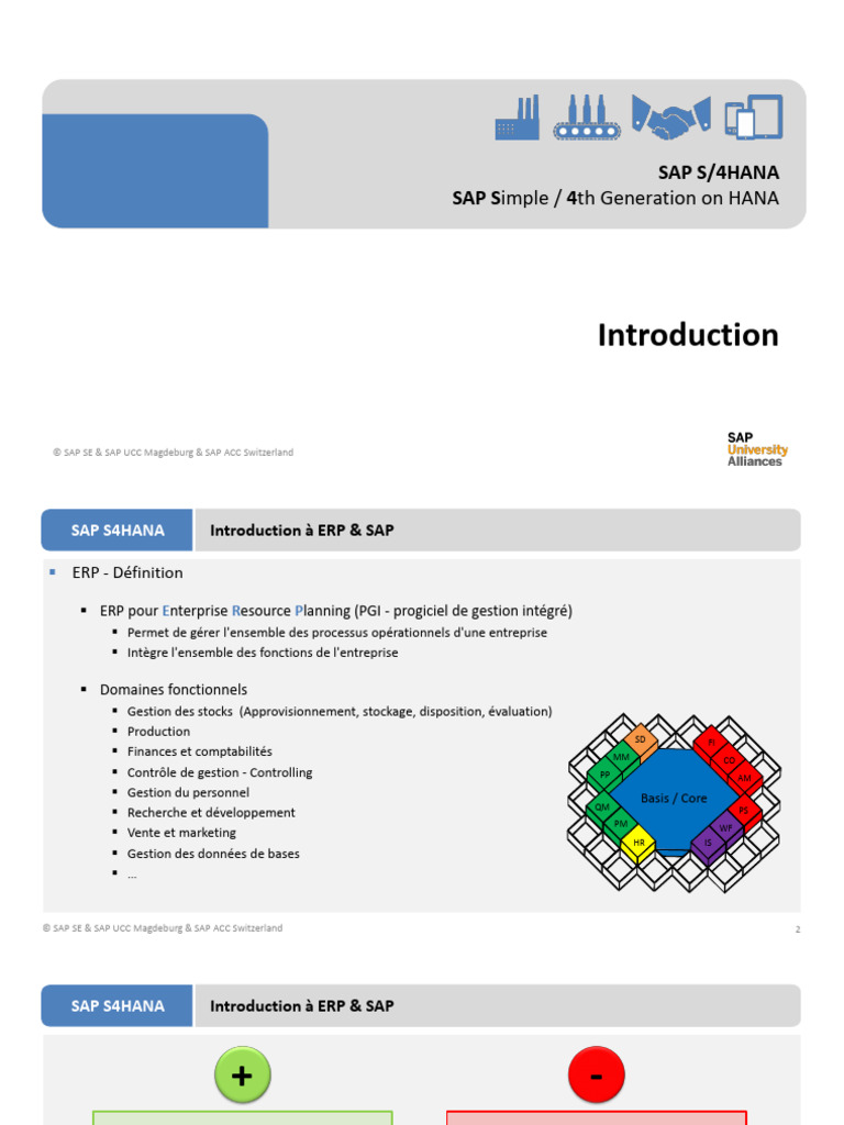 Introduction à SAP S/4HANA et ERP | PDF | Progiciel de gestion intégré ...
