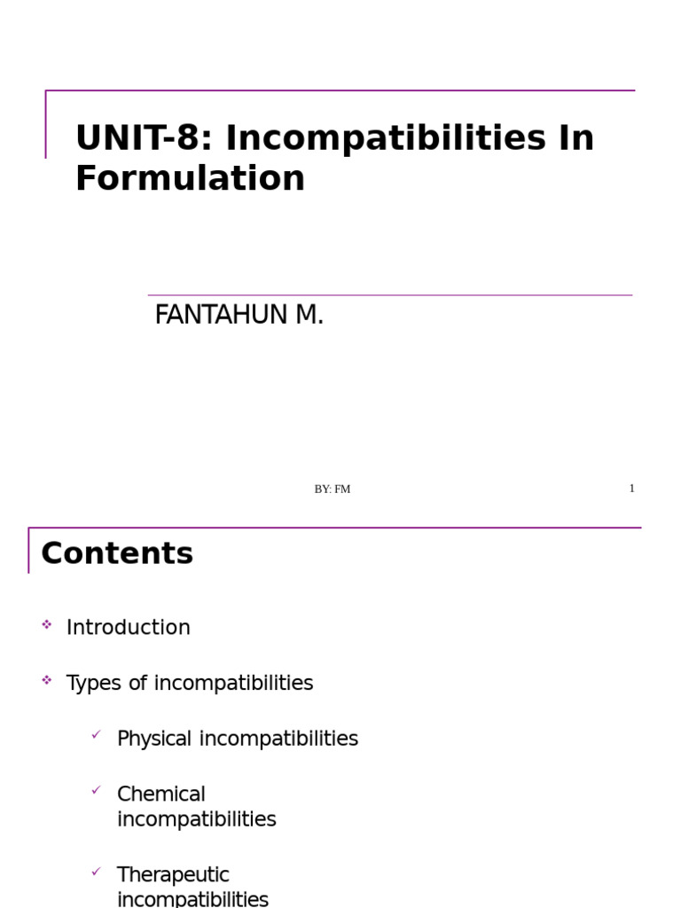Incompatiblities in Formulation | PDF | Emulsion | Solubility