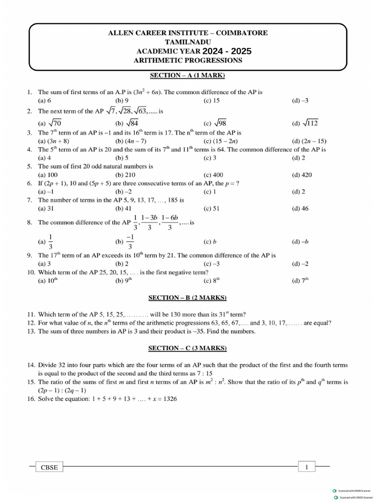 X Class Practice Papers | PDF