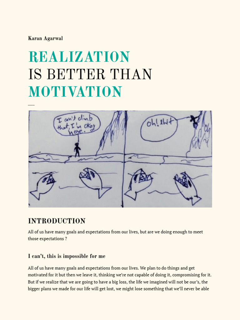 Realization Over Motivation for Success | PDF