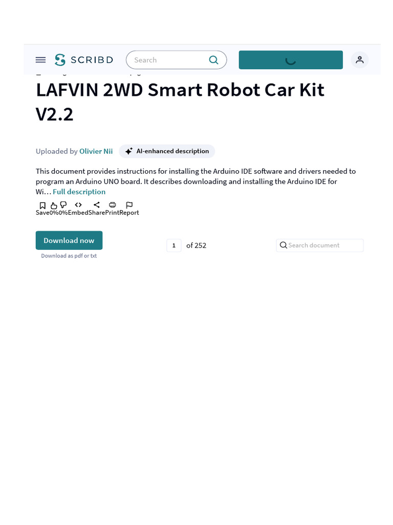 document649032012LAFVIN 2WD Smart Robot Car Kit V2 2 | PDF