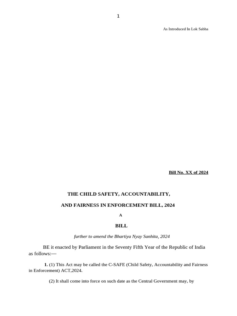 Child Safety and Justice Bill 2024 | PDF | Capital Punishment | Crimes