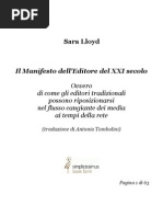 Download Sara Lloyd - Il Manifesto DellEditore Del XXI Secolo v20 by Edizioni Marcovalerio SN8172245 doc pdf