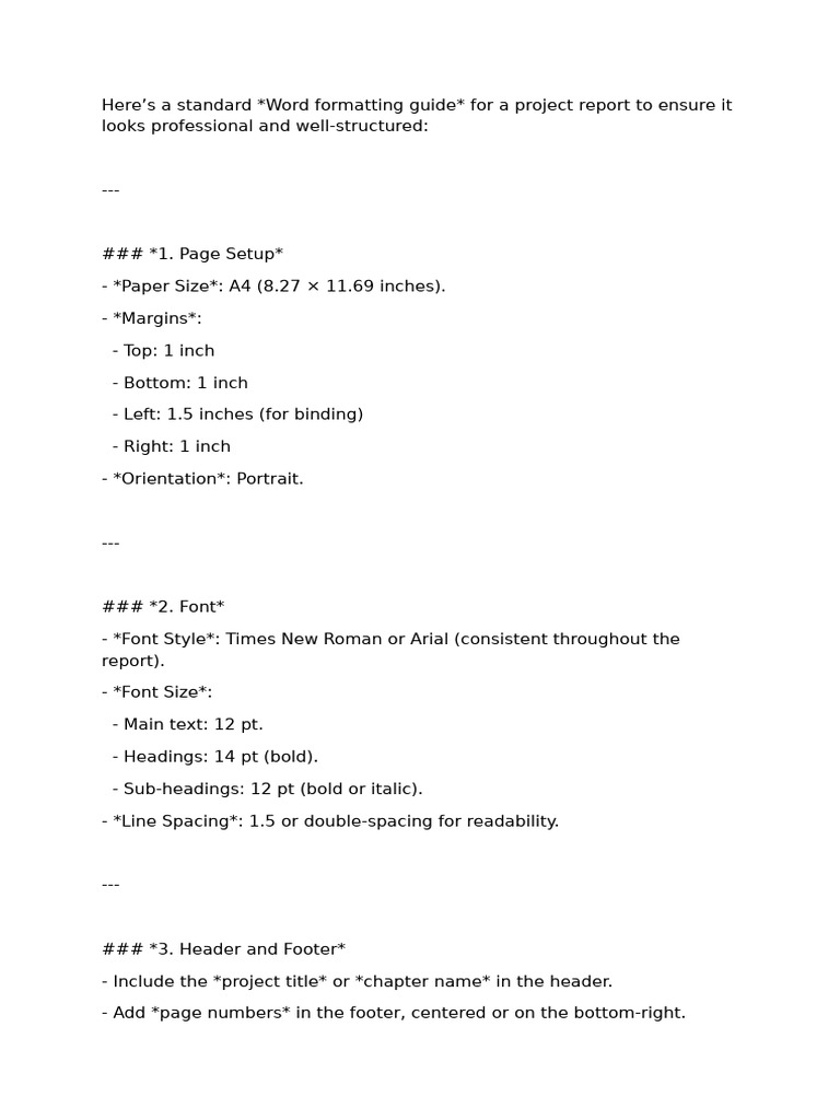 Project Report Formatting Guide | PDF | Citation | Text