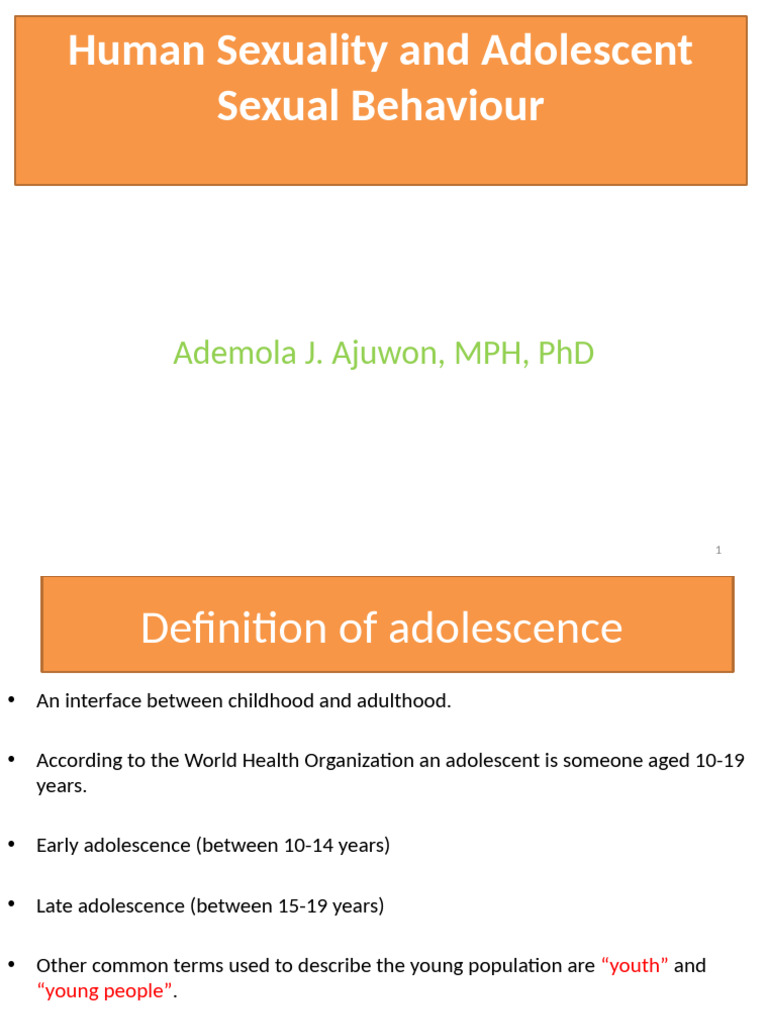 Adolescent Sexuality Insights | PDF | Sexually Transmitted Infection ...