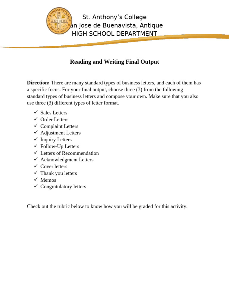 Final Output READING-AND-WRITING | PDF | Business