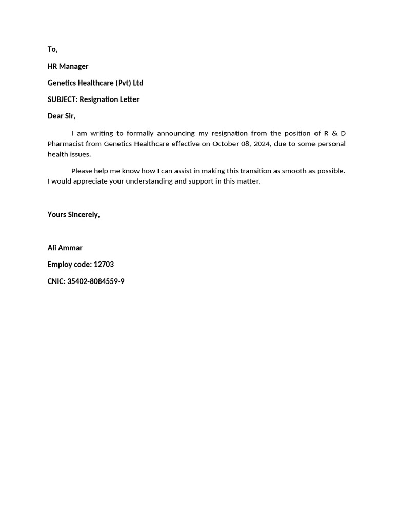 Resignation | PDF