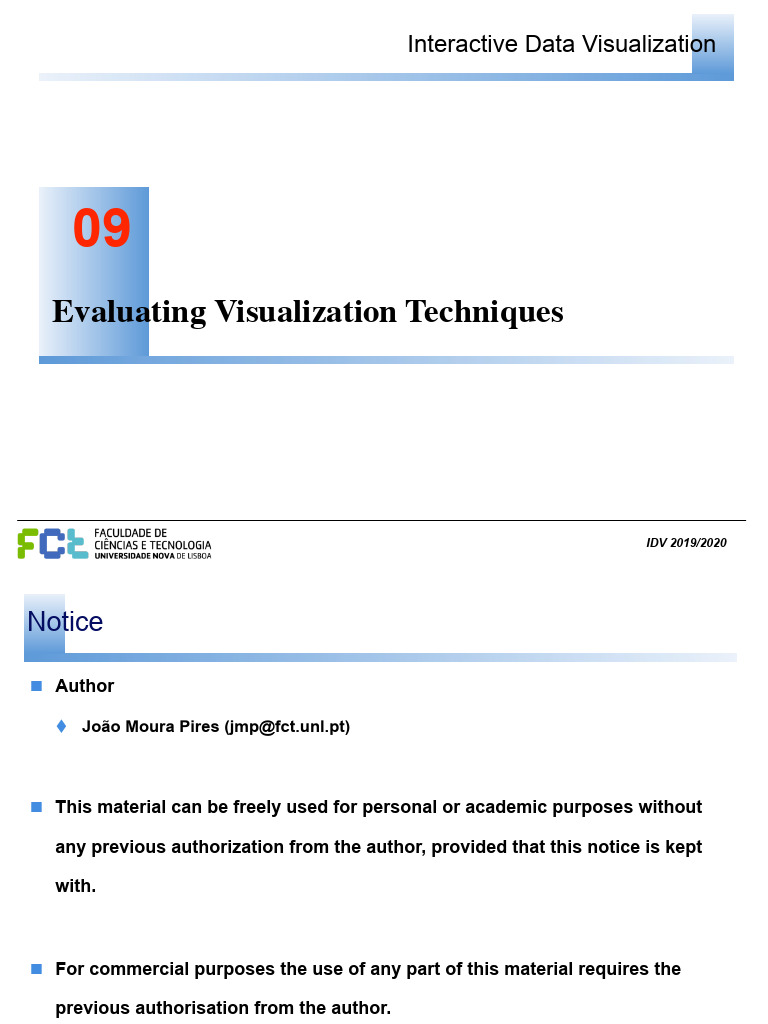 IDV-09-Evaluating Visualization Techniques | PDF | Usability | Experiment