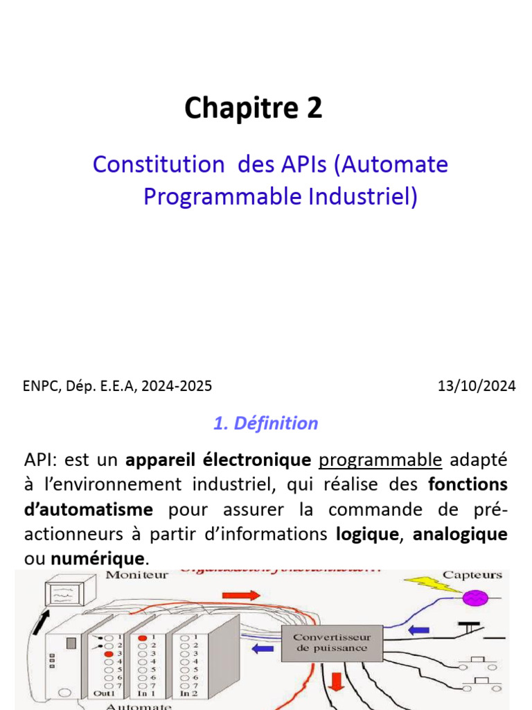 Constitution des APIs en Automatisme | PDF | Automate programmable ...