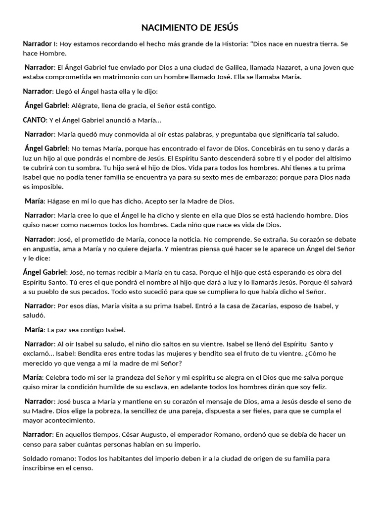Nacimiento de Jesús: La Historia Sagrada | PDF | María, madre de Jesús ...