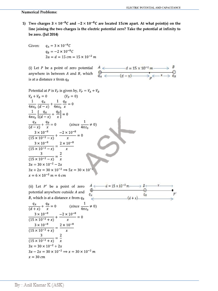 PUC II Phy Numericals 2023-24 (ASK) | PDF