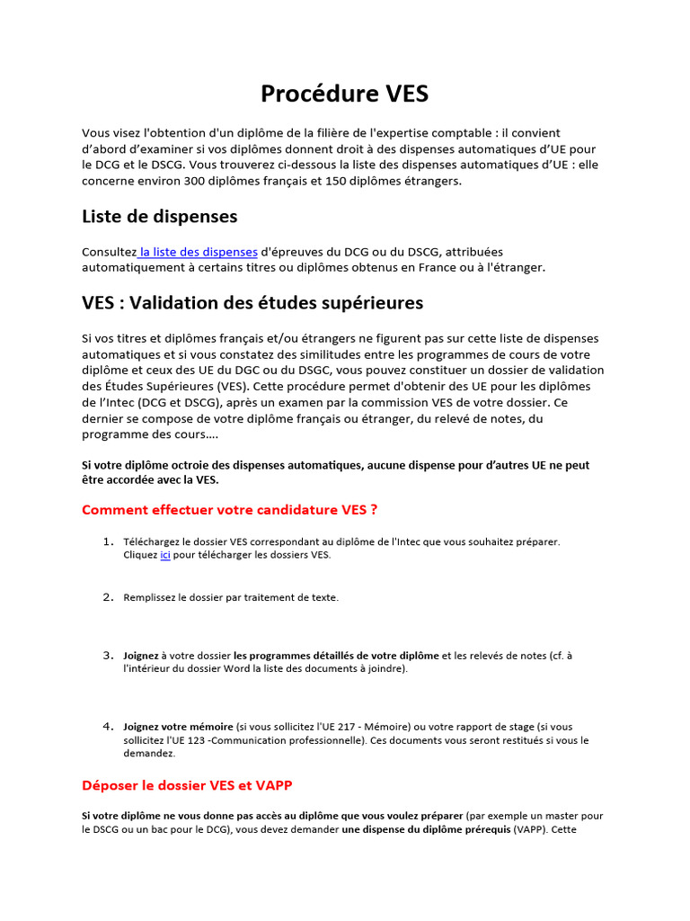 Procédure VES Mai 2023 | PDF
