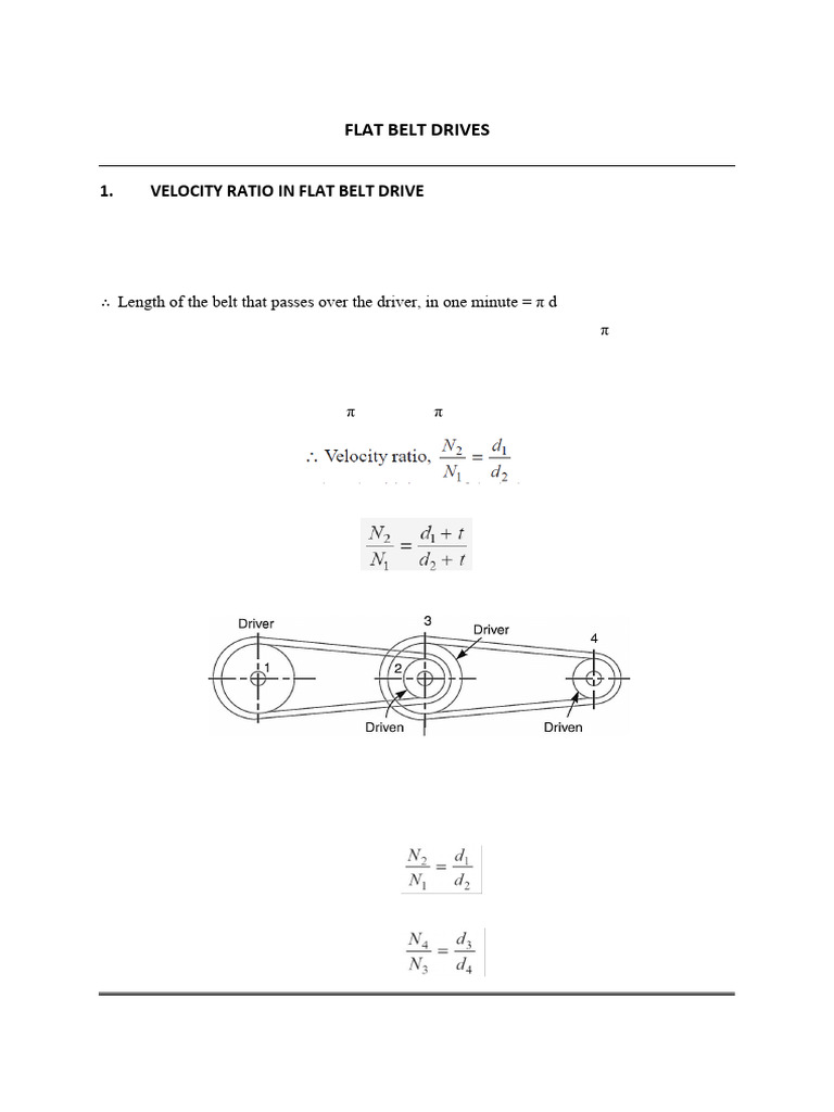 Velocity of Belt in Flat Drives | PDF | Belt (Mechanical) | Tension ...
