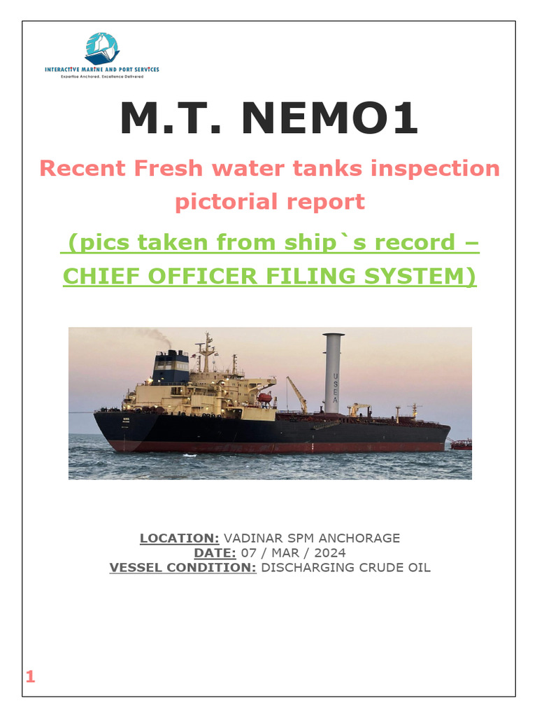 Fresh Water Tanks Inspection Report | PDF