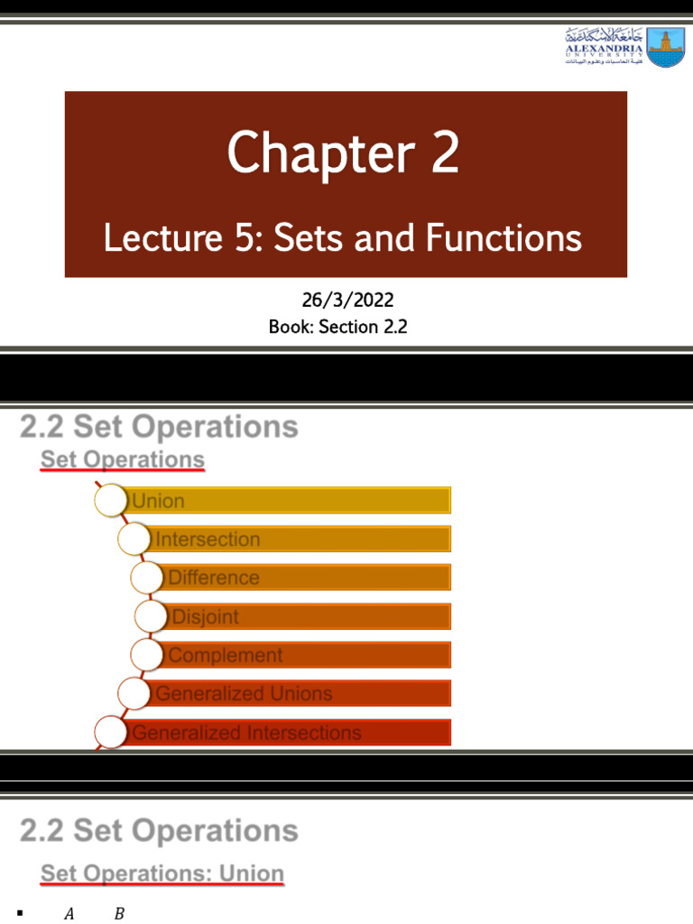5 Chapter 2 - Lecture 2 Sets | PDF | Intersection (Set Theory ...