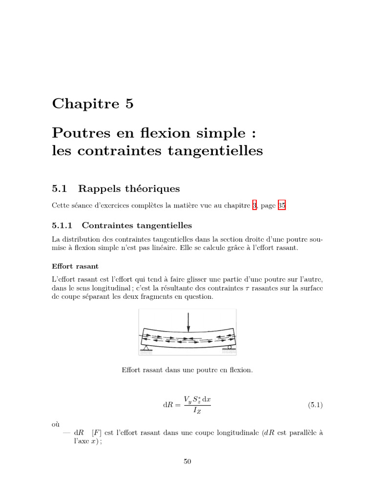 Contraintes tangentielles dans les poutres | PDF | Flexion (matériau ...