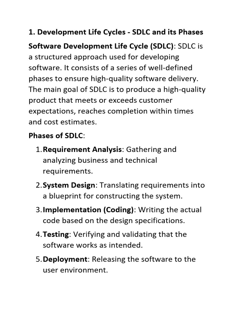 Sdlc and software development models pdf software testing