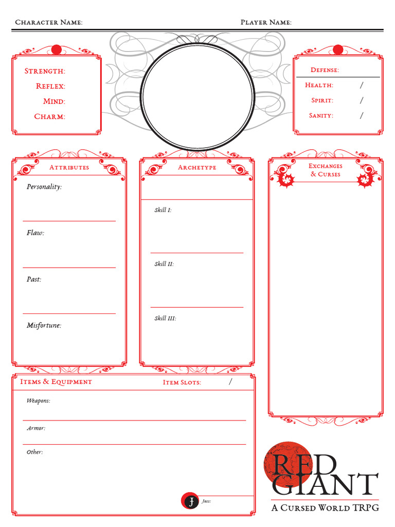Red Giant Character Sheet | PDF