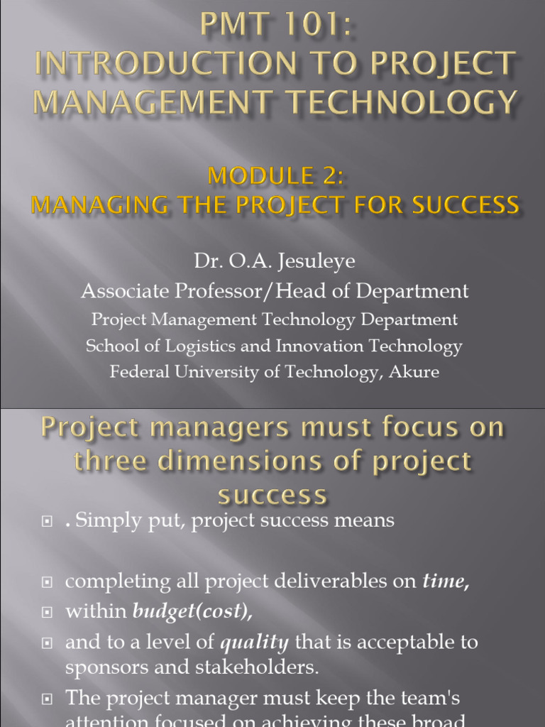 PMT 101 -Introduction to Project Manaagement - Module 2 (1) | PDF ...