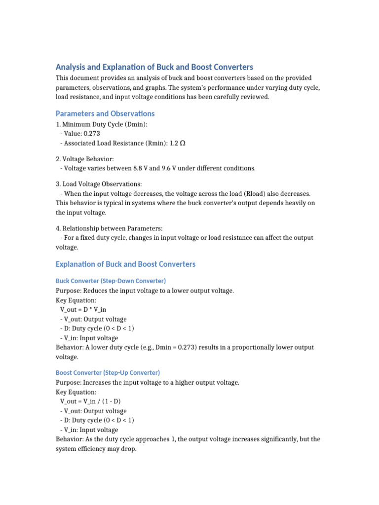Buck and Boost Converters Analysis | PDF | Electric Power ...