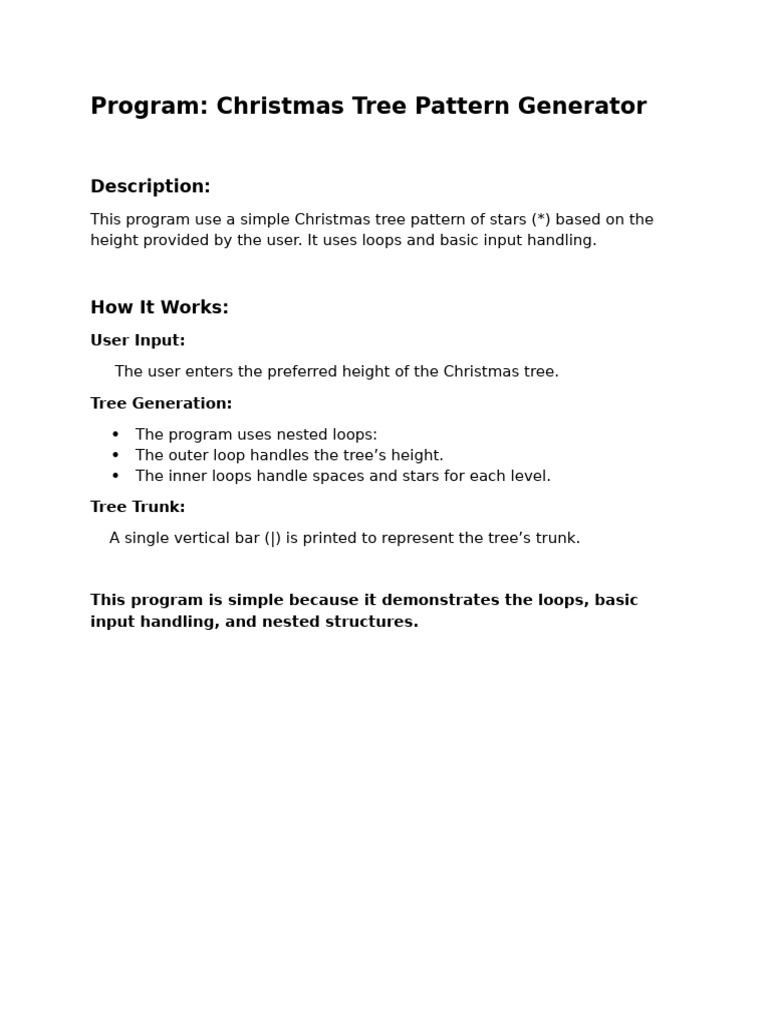 Christmas Tree Code for Beginners | PDF
