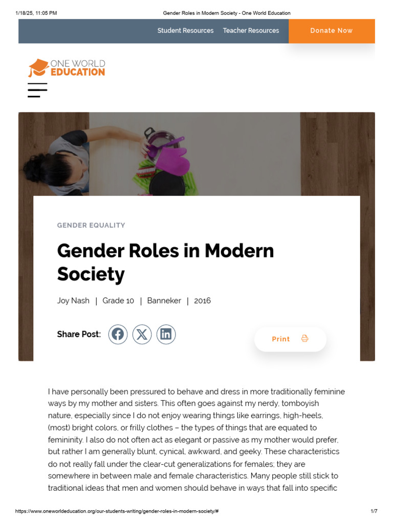 Gender Roles: Social Constructs Today | PDF | Gender | Gender Studies