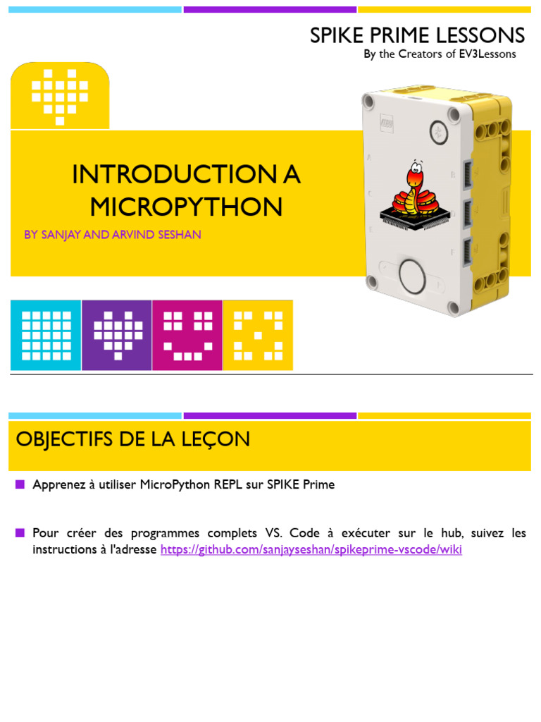 Utiliser MicroPython avec SPIKE Prime | PDF | Licence Creative Commons ...