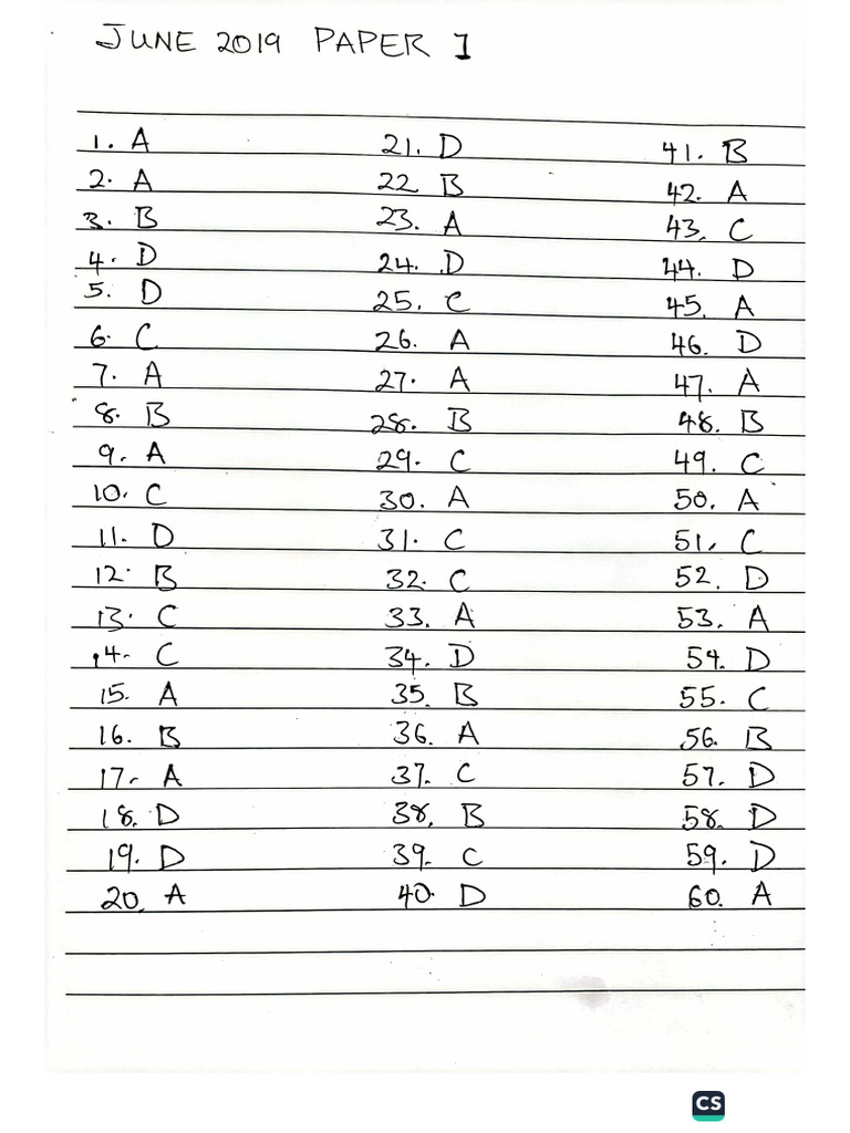 MET P1 - 2019 With Ans | PDF