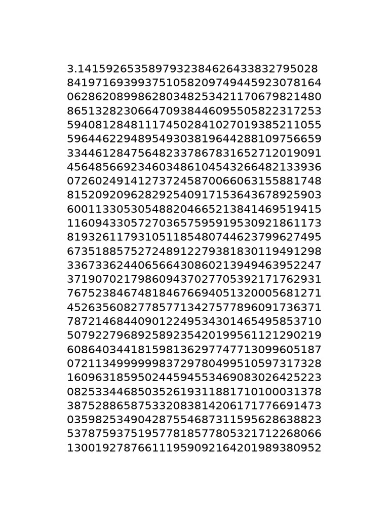 Million Digits of Pi | PDF