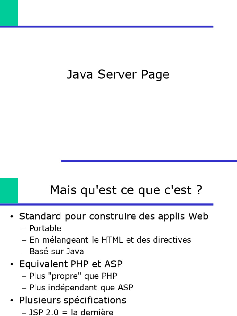 Introduction au Java Server Pages | PDF | Java (Langage de ...