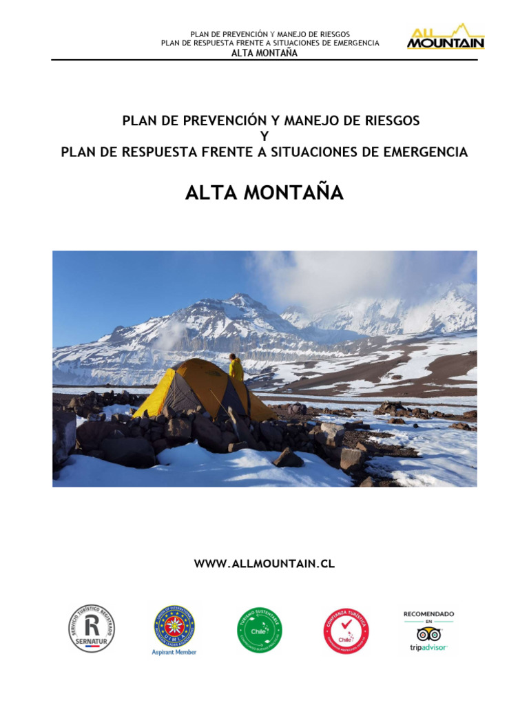 Plan de Riesgos y Emergencias Alta Montaña | PDF | Primeros auxilios ...