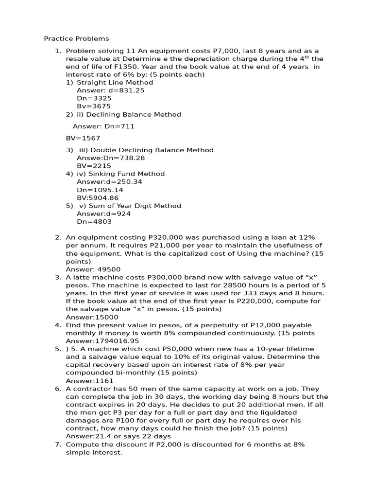 Engineering Economics | PDF | Depreciation | Interest