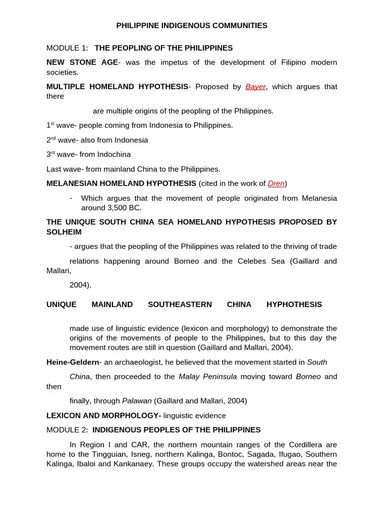 Philippine Indigenous Community | PDF | Indigenous Peoples | Philippines