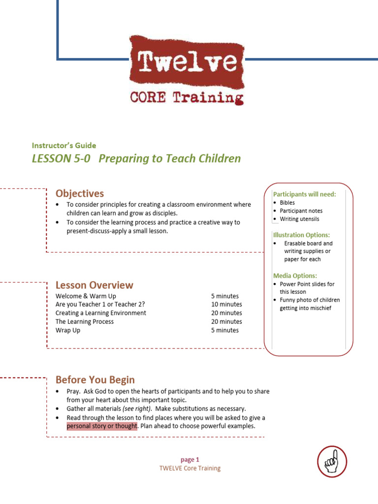 TWELVE Core Training Leaders Guide 5 | PDF