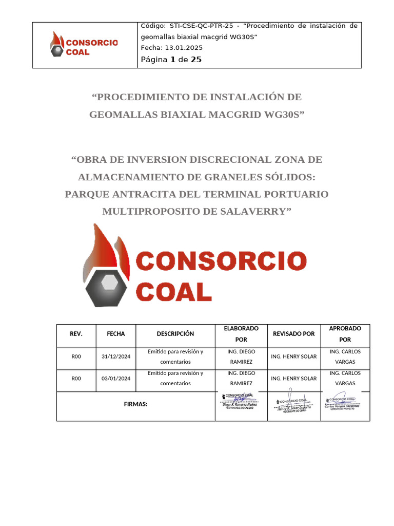 STI CSE QC PTR 25 Instalación de Geomalla | PDF | Sector secundario de ...