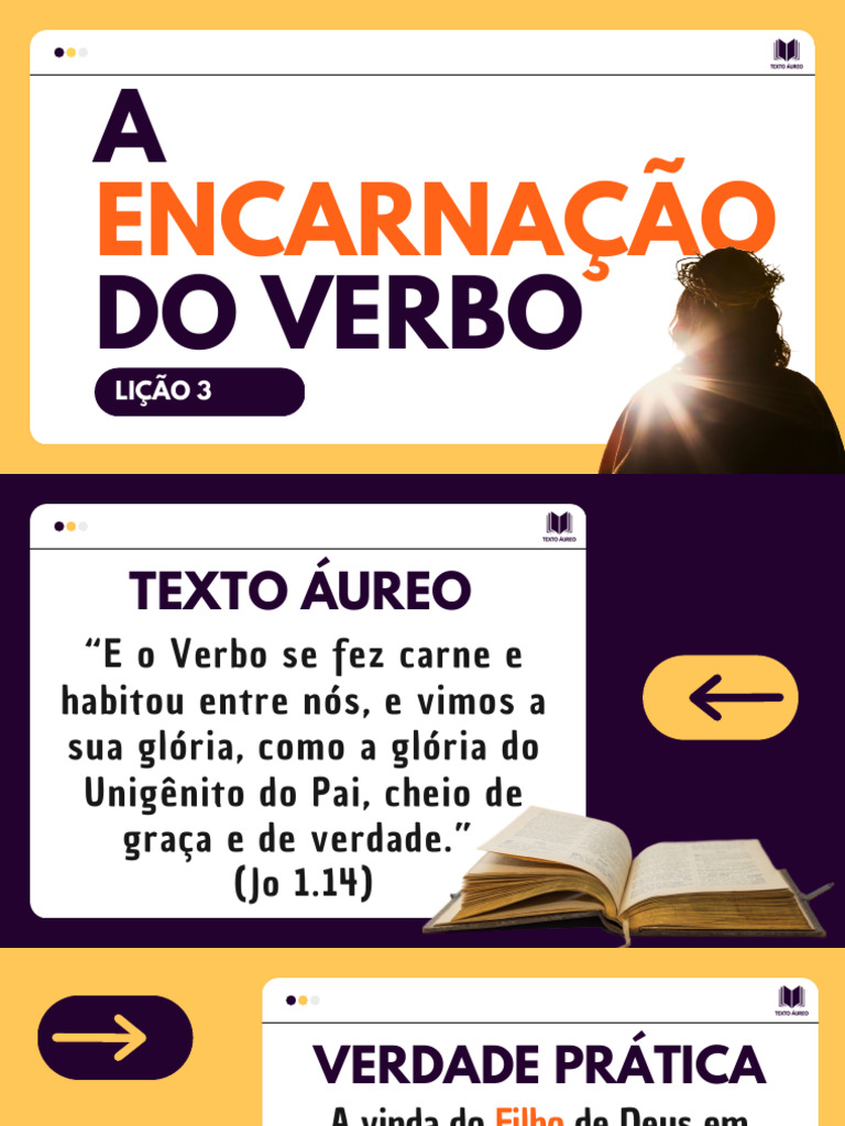 A Encarnação do Verbo: Lição 3 | PDF | Evangelho de João | Jesus