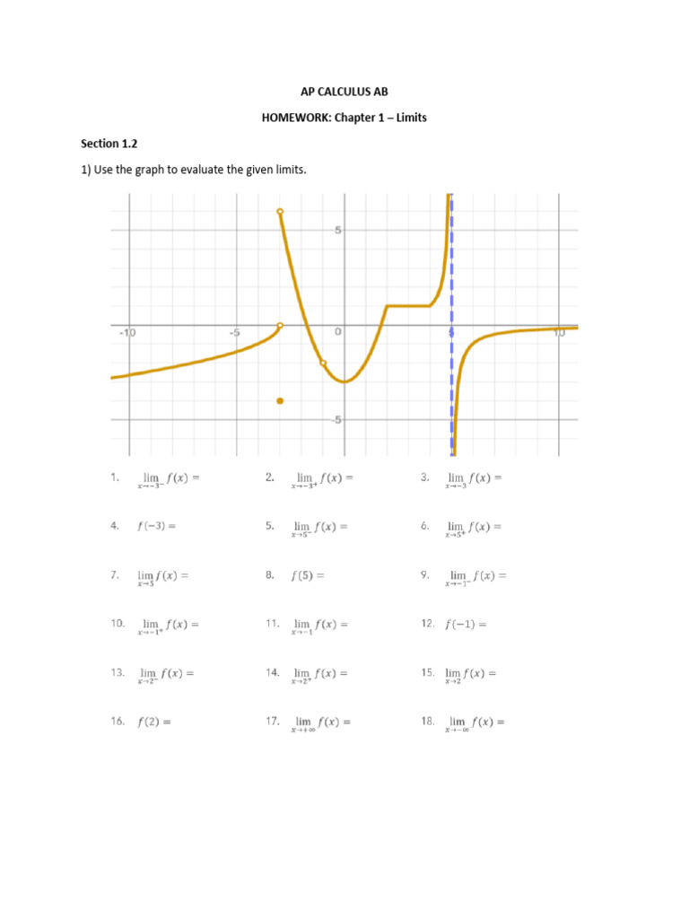 AB Homework - Chapter 1 ANSWERS | PDF | Mathematical Concepts ...