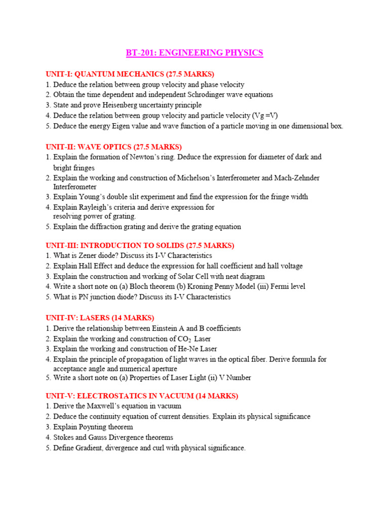 BT-201-Questions Bank For Final Exam I Sem 24-25 | PDF