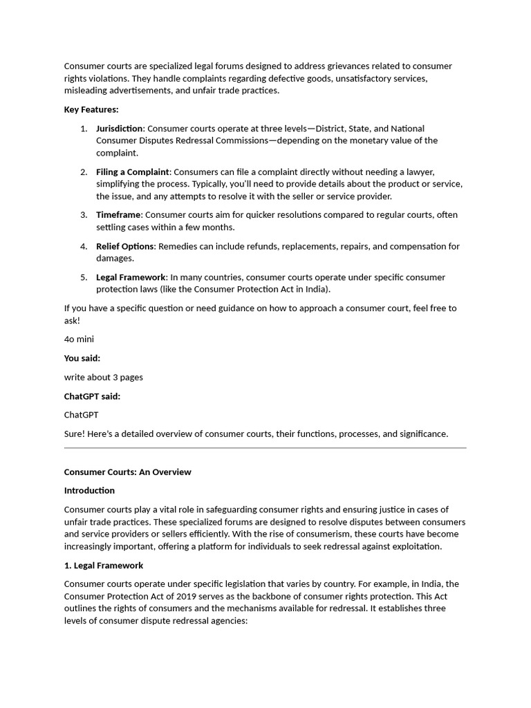 Understanding Consumer Courts and Complaints | PDF | Consumer ...